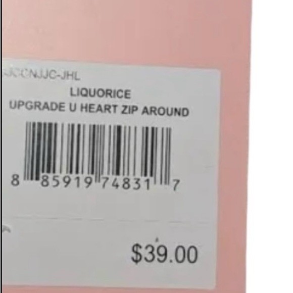 Juicy Couture Liquorice Upgrade U Heart Zip Around Wristlet Wallet Black NEW - Picture 4 of 4